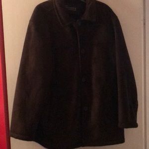 Mens chocolate brown suede jacket